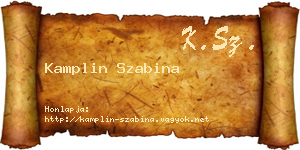 Kamplin Szabina névjegykártya